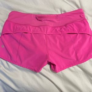 lululemon pink 2.5” speed shorts. Size 6